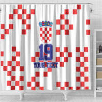 Custom Croatia National Heritage Shower Curtain Red and White Checkerboard Design - Wonder Print Shop