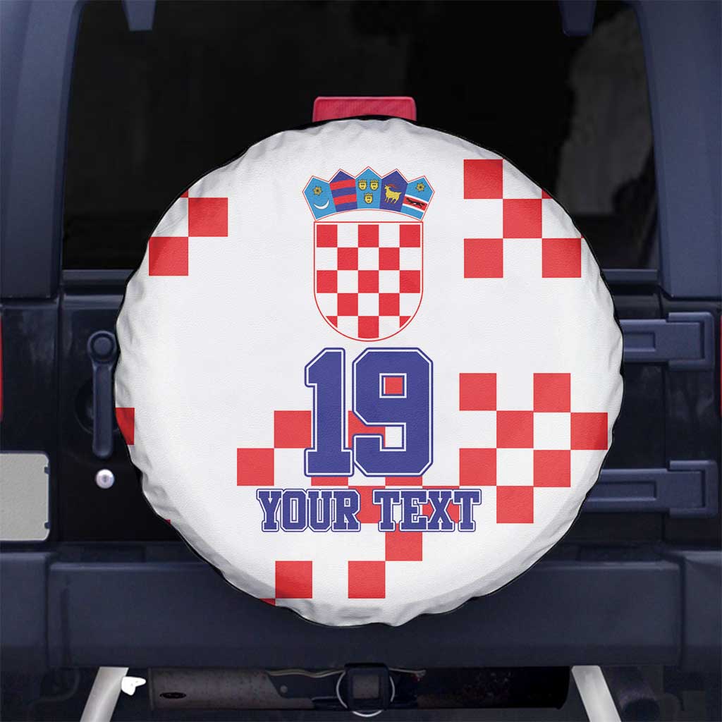 Custom Croatia National Heritage Spare Tire Cover Red and White Checkerboard Design - Wonder Print Shop