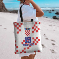 Custom Croatia National Heritage Tote Bag Red and White Checkerboard Design - Wonder Print Shop