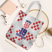 Custom Croatia National Heritage Tote Bag Red and White Checkerboard Design - Wonder Print Shop