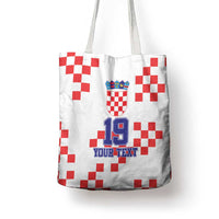 Custom Croatia National Heritage Tote Bag Red and White Checkerboard Design - Wonder Print Shop
