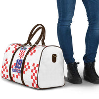 Custom Croatia National Heritage Travel Bag Red and White Checkerboard Design - Wonder Print Shop