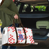Custom Croatia National Heritage Travel Bag Red and White Checkerboard Design - Wonder Print Shop