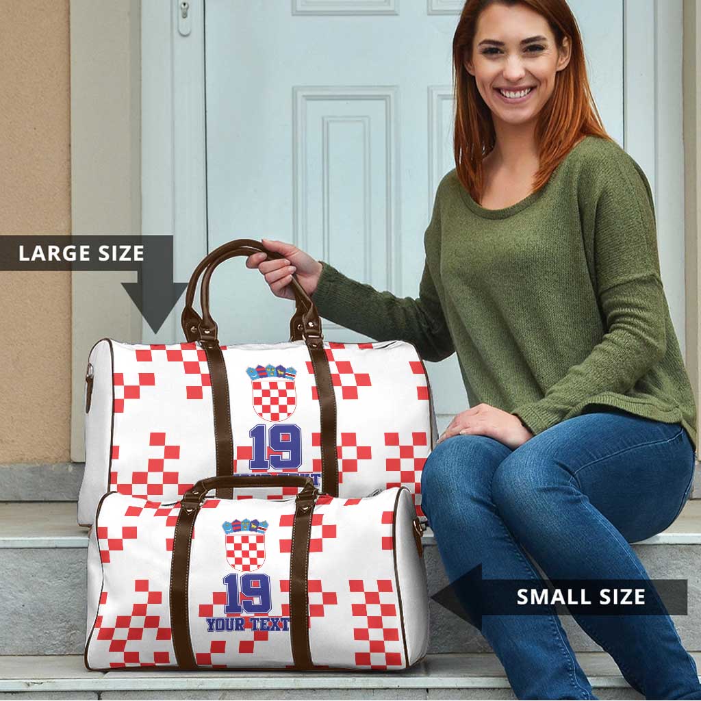 Custom Croatia National Heritage Travel Bag Red and White Checkerboard Design - Wonder Print Shop