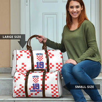 Custom Croatia National Heritage Travel Bag Red and White Checkerboard Design - Wonder Print Shop