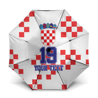Custom Croatia National Heritage Umbrella Red and White Checkerboard Design - Wonder Print Shop
