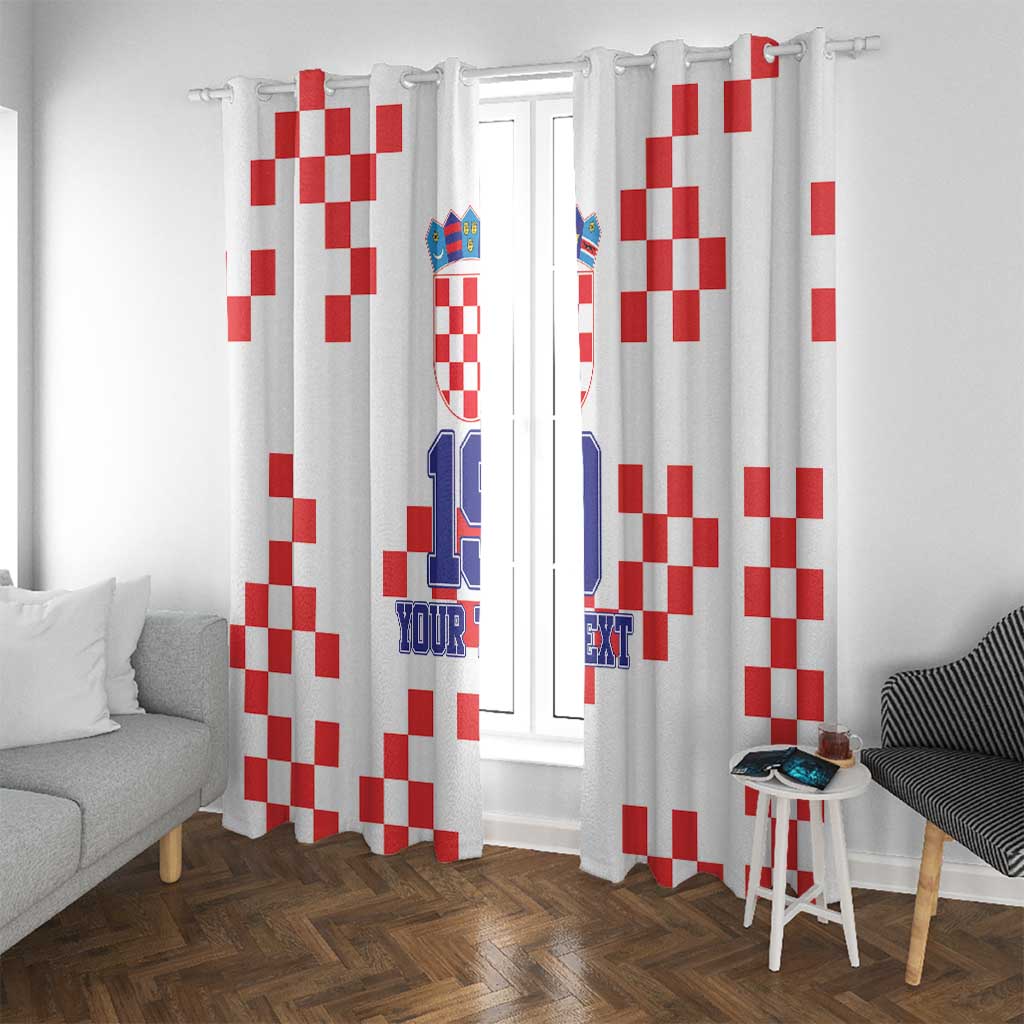 Custom Croatia National Heritage Window Curtain Red and White Checkerboard Design - Wonder Print Shop