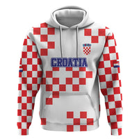 Custom Croatia National Heritage Zip Hoodie Red and White Checkerboard Design - Wonder Print Shop