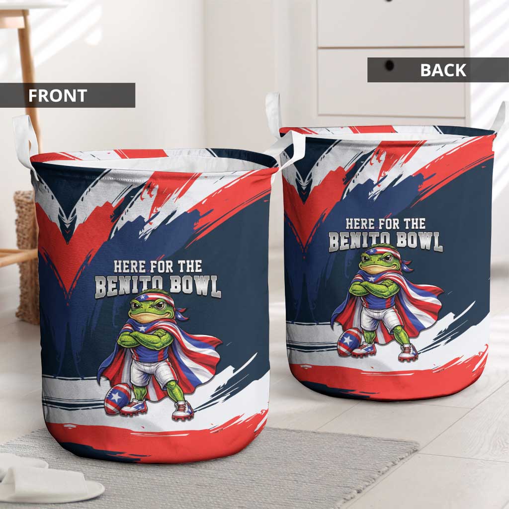 Benito Bowl Puerto Rican Football Laundry Basket Coquí Frog Puerto Rican