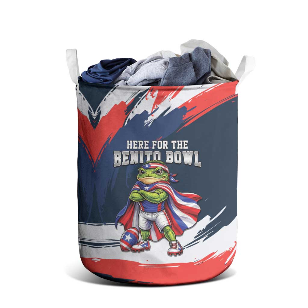 Benito Bowl Puerto Rican Football Laundry Basket Coquí Frog Puerto Rican