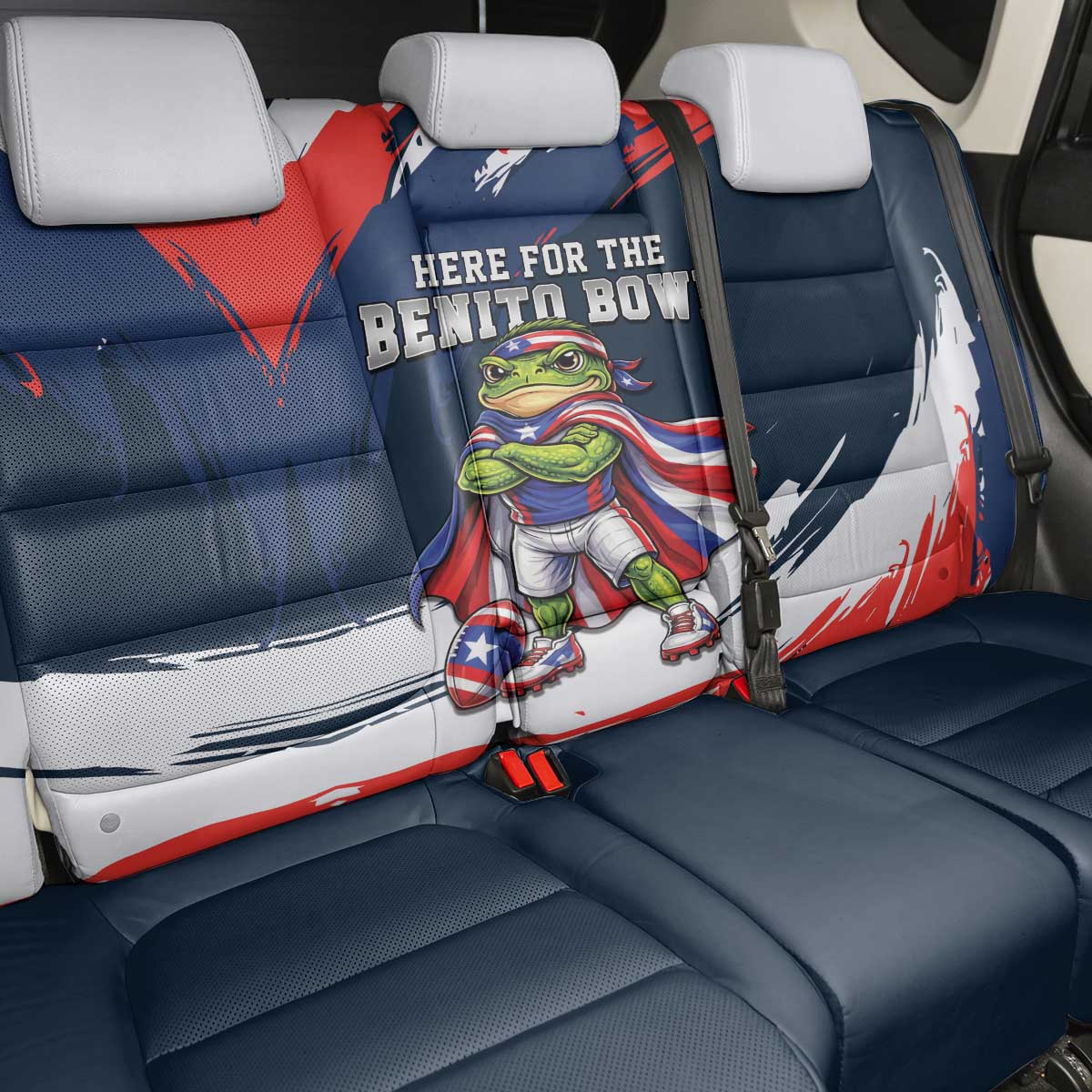 Benito Bowl Puerto Rican Football Back Car Seat Cover Coquí Frog Puerto Rican