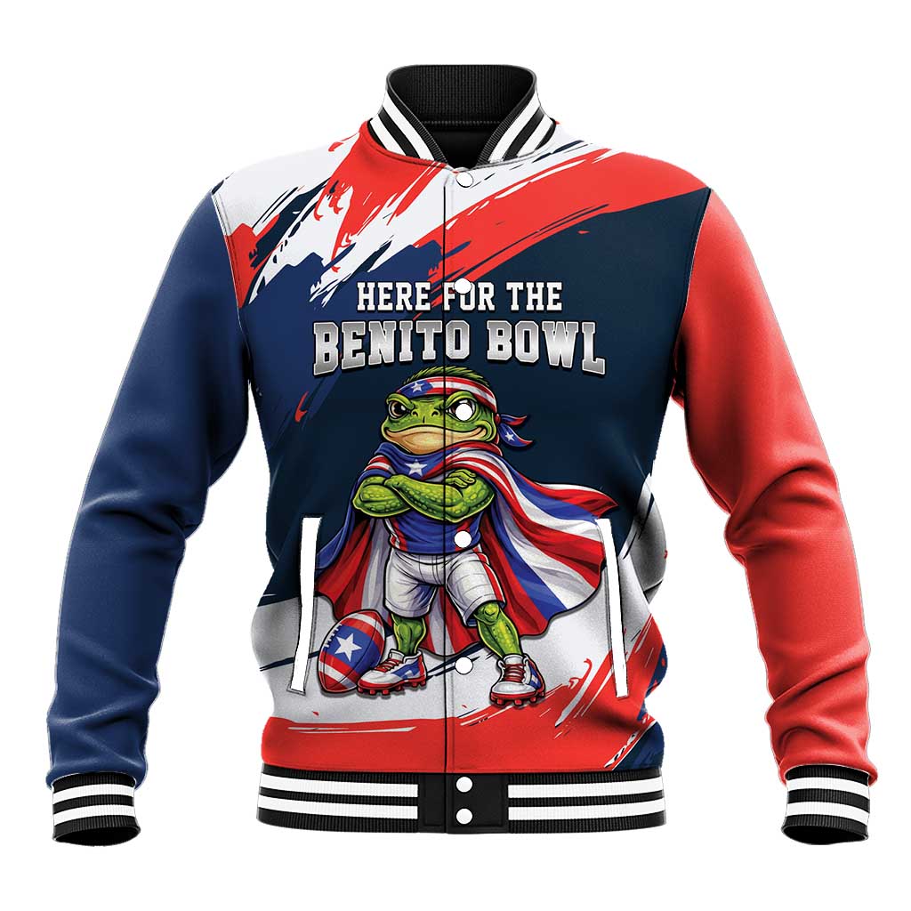 Benito Bowl Puerto Rican Football Baseball Jacket Coquí Frog Puerto Rican