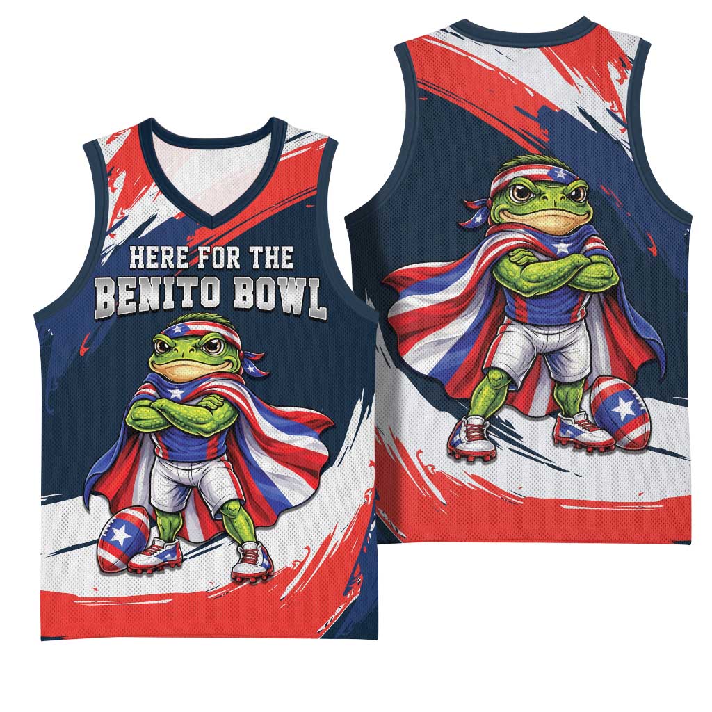 Benito Bowl Puerto Rican Football Basketball Jersey Coquí Frog Puerto Rican