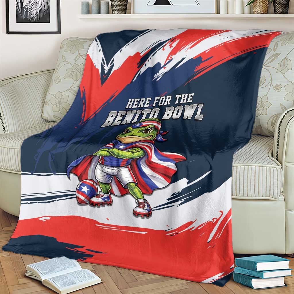 Benito Bowl Puerto Rican Football Blanket Coquí Frog Puerto Rican