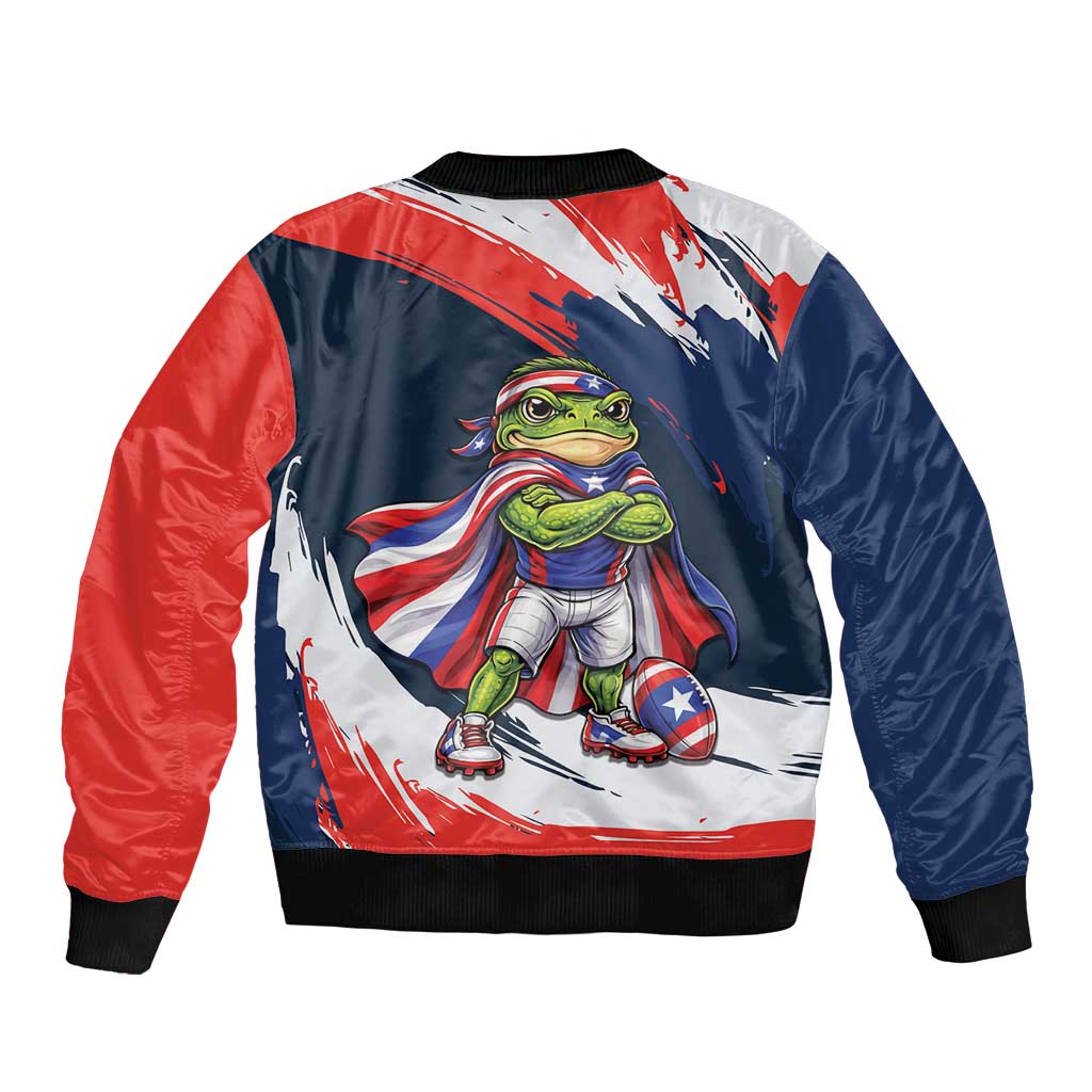 Benito Bowl Puerto Rican Football Bomber Jacket Coquí Frog Puerto Rican