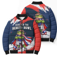 Benito Bowl Puerto Rican Football Bomber Puffer Jacket Coquí Frog Puerto Rican