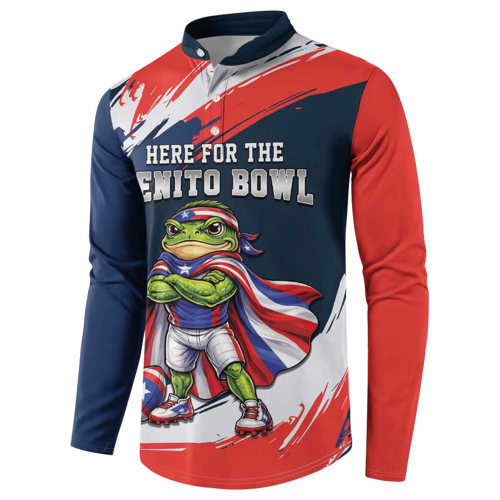 Benito Bowl Puerto Rican Football Button Sweatshirt Coquí Frog Puerto Rican