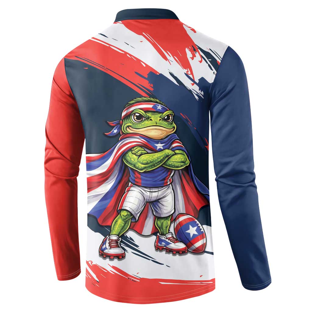 Benito Bowl Puerto Rican Football Button Sweatshirt Coquí Frog Puerto Rican