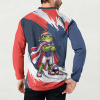 Benito Bowl Puerto Rican Football Button Sweatshirt Coquí Frog Puerto Rican