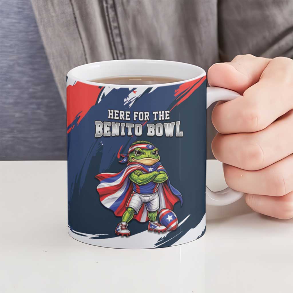 Benito Bowl Puerto Rican Football Ceramic Mug Coquí Frog Puerto Rican