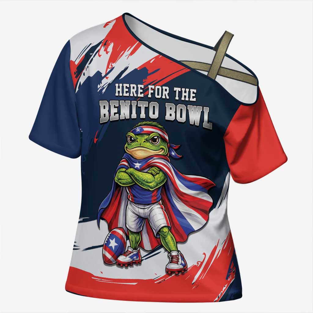 Benito Bowl Puerto Rican Football Cross Shoulder Shirt Coquí Frog Puerto Rican