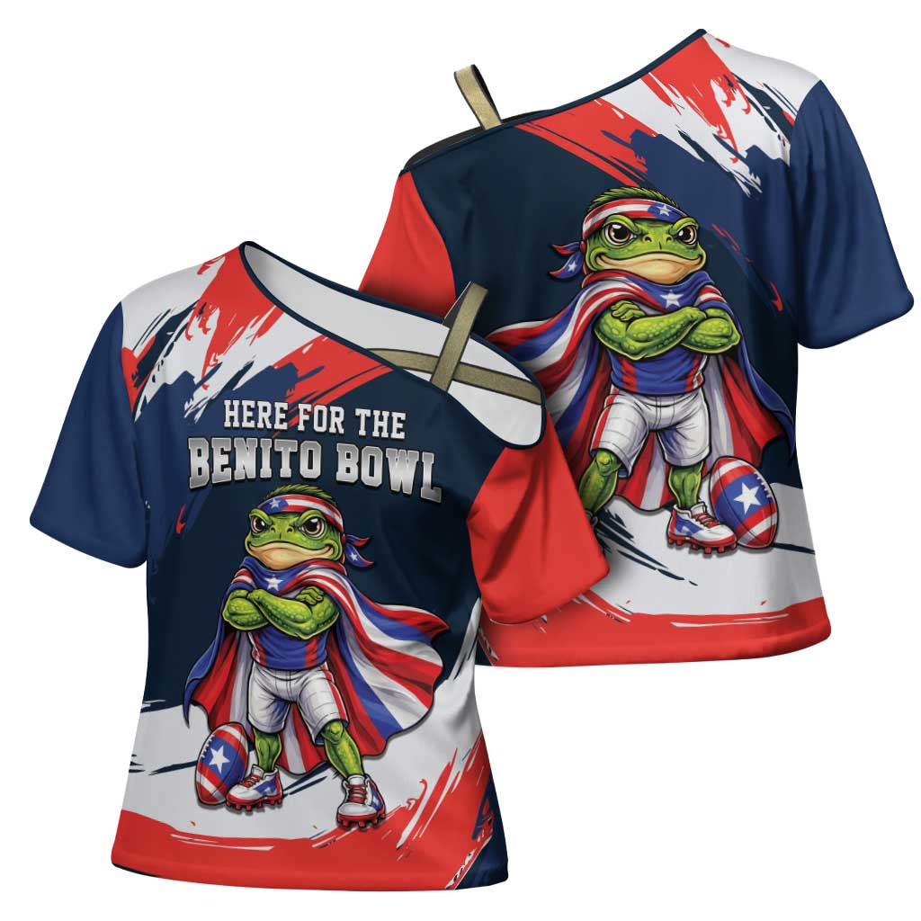 Benito Bowl Puerto Rican Football Cross Shoulder Shirt Coquí Frog Puerto Rican