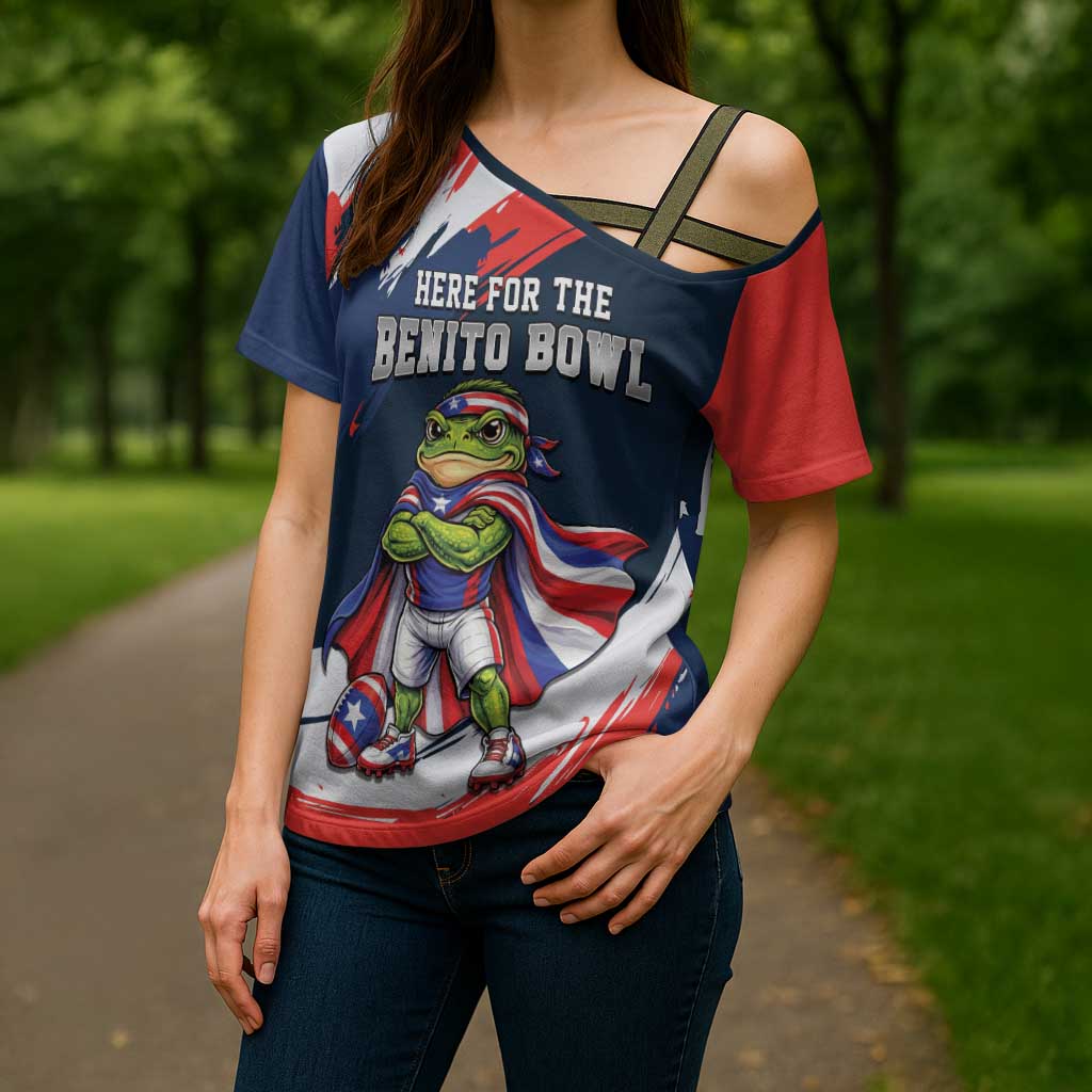 Benito Bowl Puerto Rican Football Cross Shoulder Shirt Coquí Frog Puerto Rican