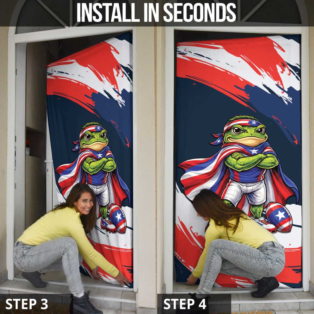 Benito Bowl Puerto Rican Football Door Cover Coquí Frog Puerto Rican