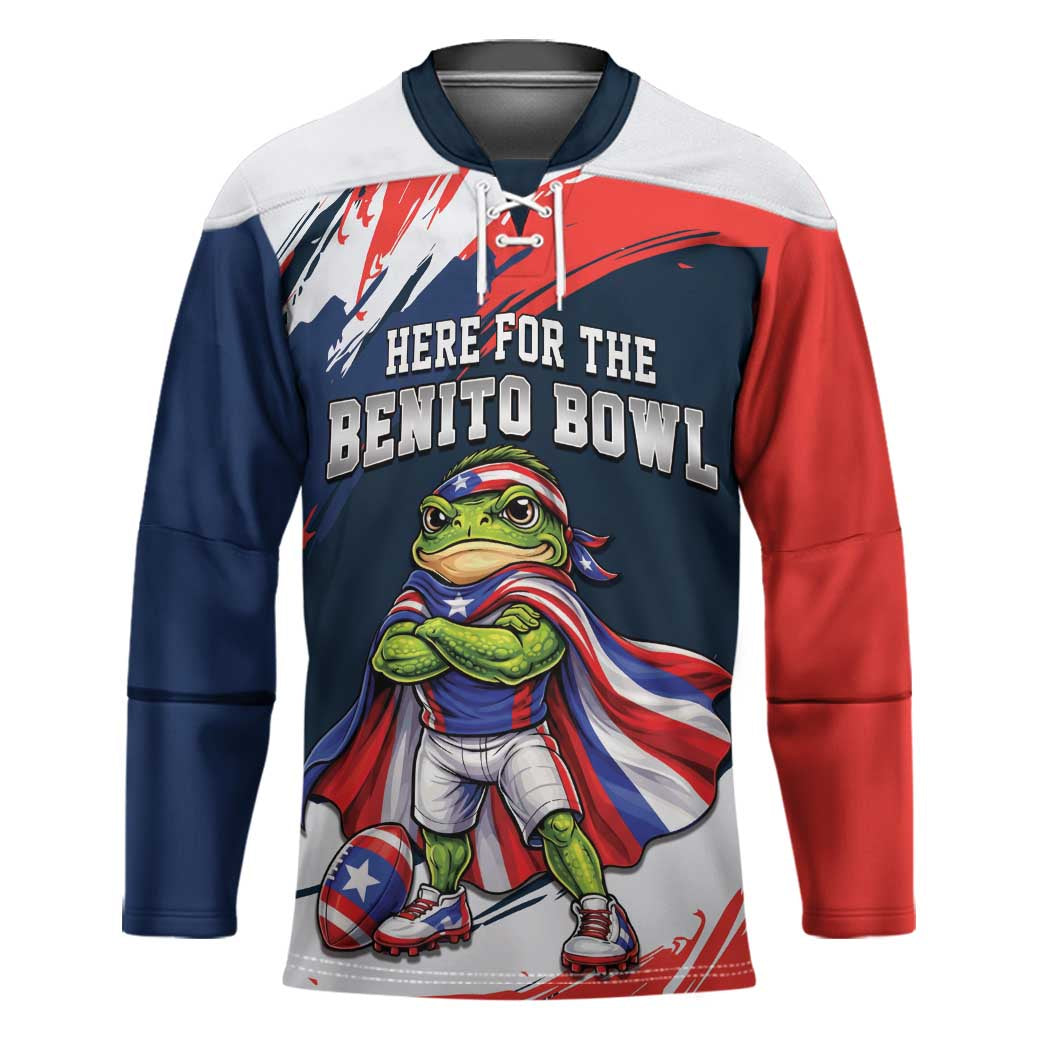 Benito Bowl Puerto Rican Football Hockey Jersey Coquí Frog Puerto Rican