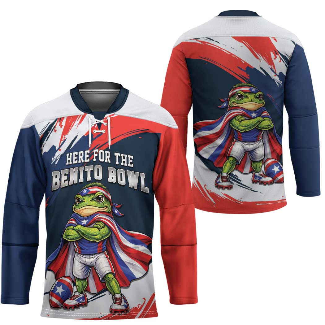 Benito Bowl Puerto Rican Football Hockey Jersey Coquí Frog Puerto Rican