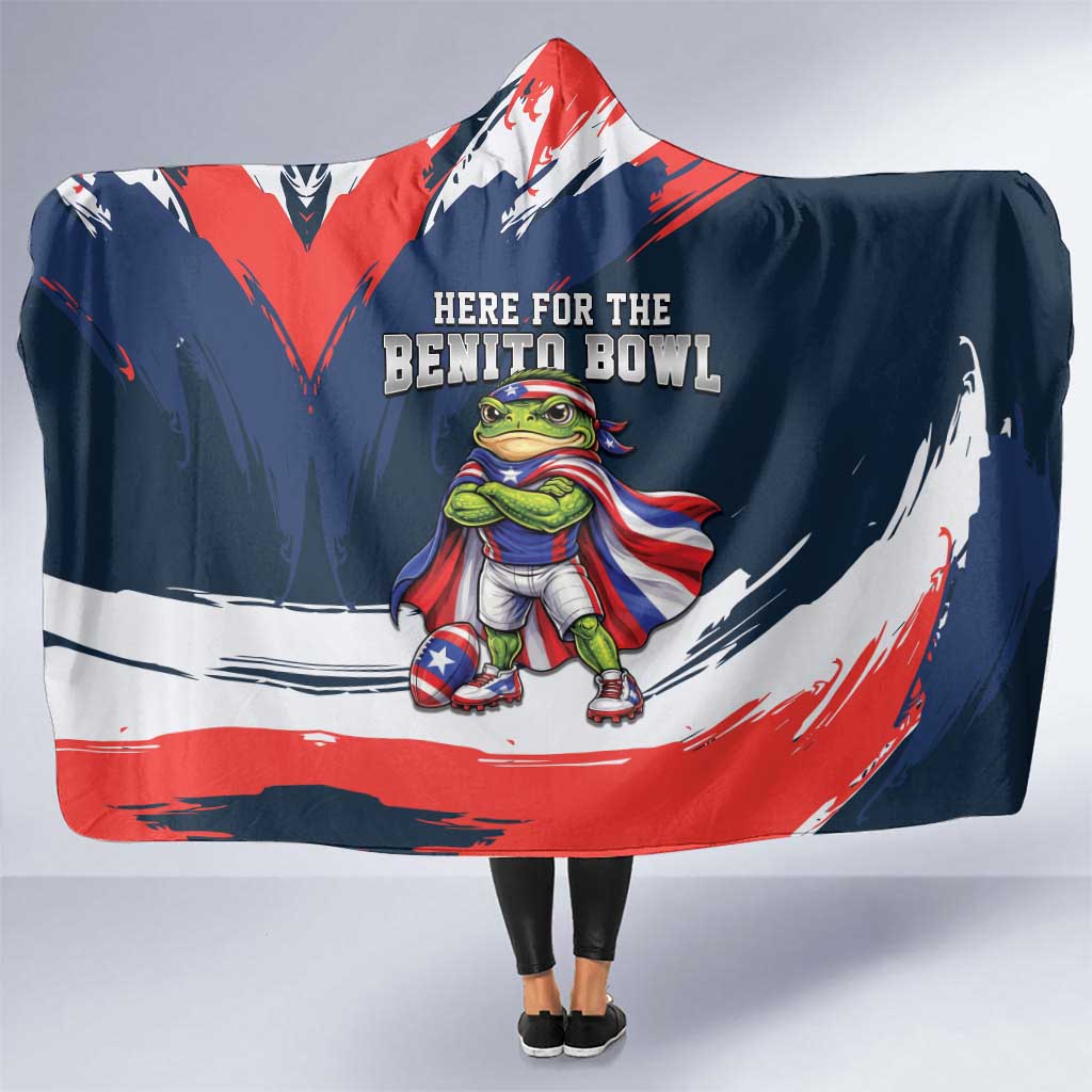 Benito Bowl Puerto Rican Football Hooded Blanket Coquí Frog Puerto Rican