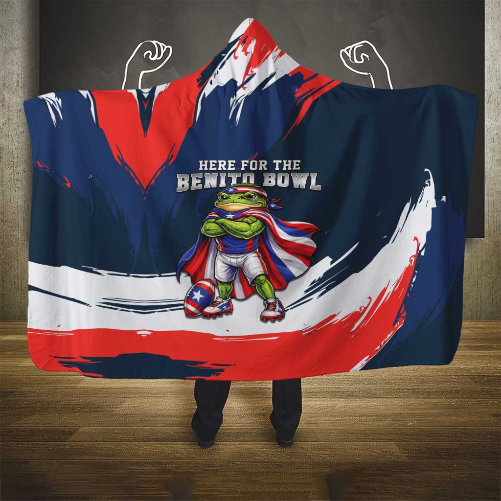 Benito Bowl Puerto Rican Football Hooded Blanket Coquí Frog Puerto Rican