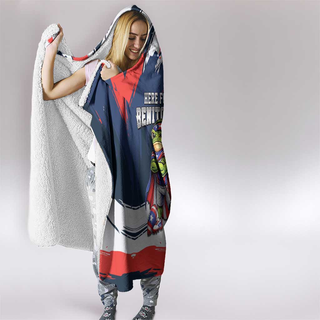 Benito Bowl Puerto Rican Football Hooded Blanket Coquí Frog Puerto Rican