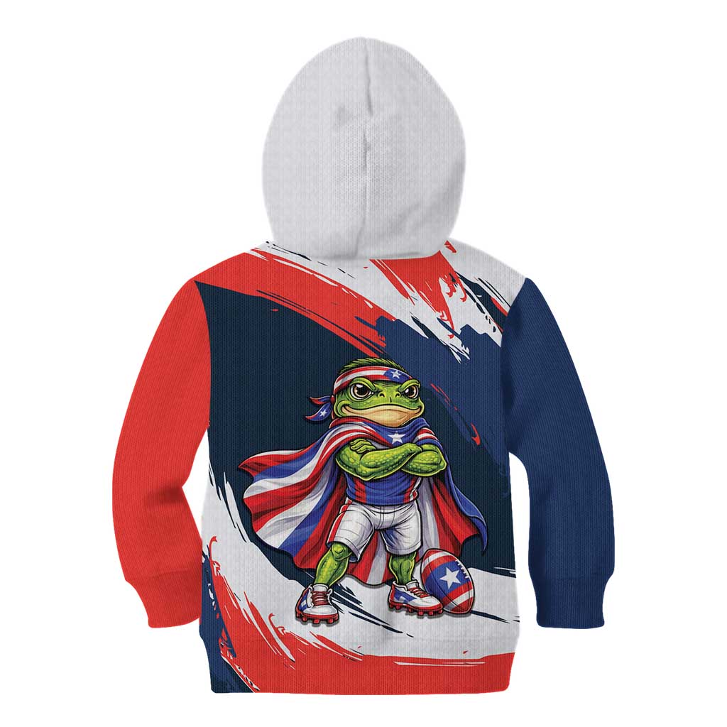 Benito Bowl Puerto Rican Football Kid Hoodie Coquí Frog Puerto Rican
