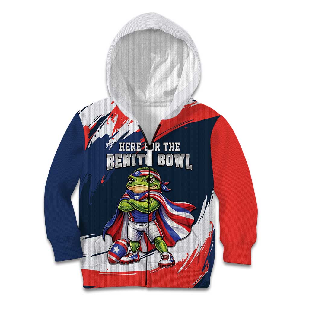 Benito Bowl Puerto Rican Football Kid Hoodie Coquí Frog Puerto Rican