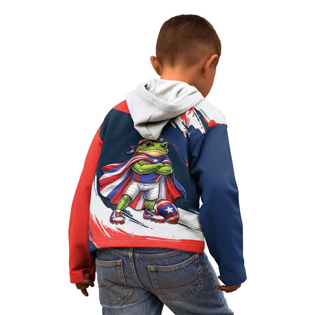 Benito Bowl Puerto Rican Football Kid Hoodie Coquí Frog Puerto Rican