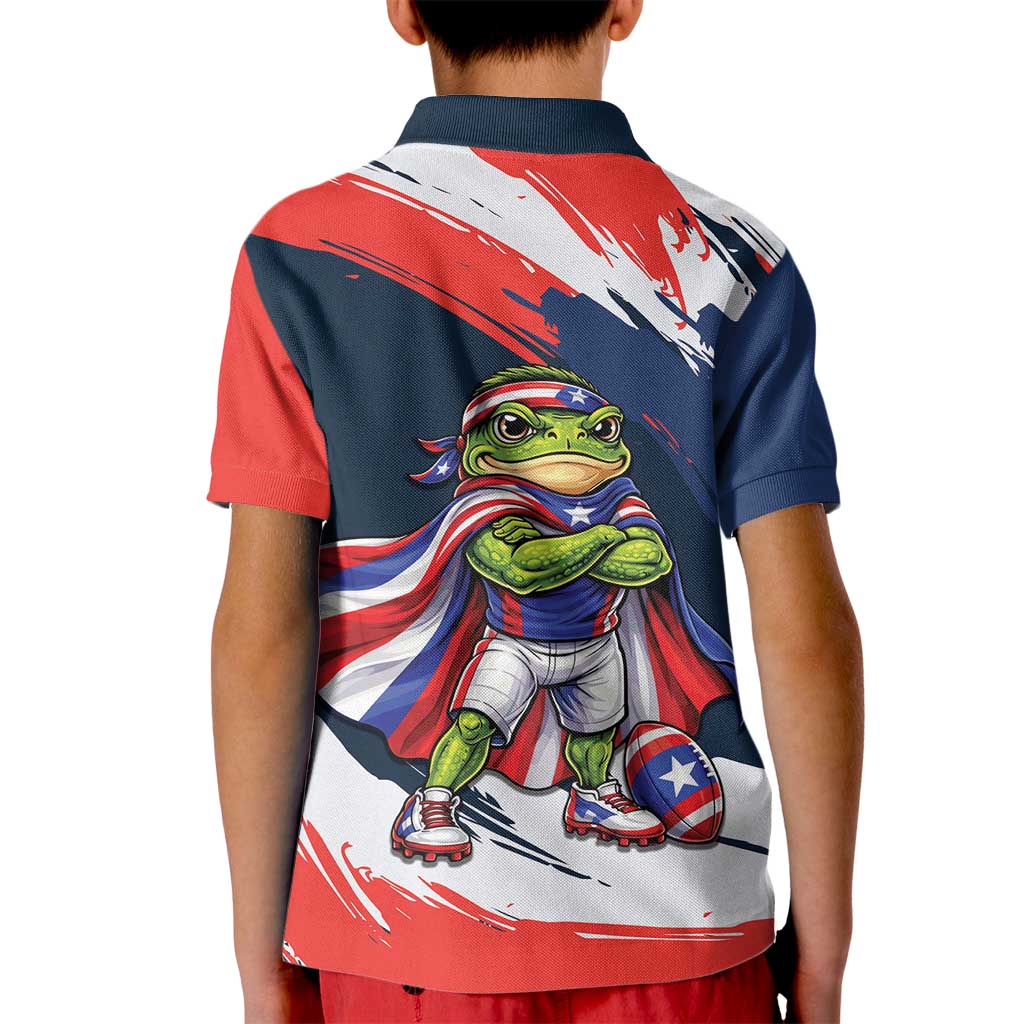 Benito Bowl Puerto Rican Football Kid Polo Shirt Coquí Frog Puerto Rican