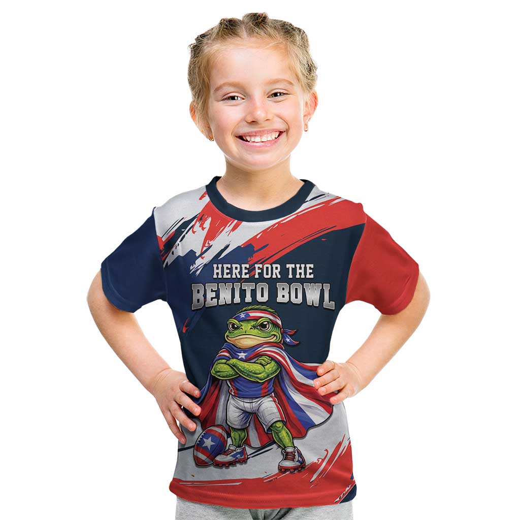Benito Bowl Puerto Rican Football Kid T Shirt Coquí Frog Puerto Rican