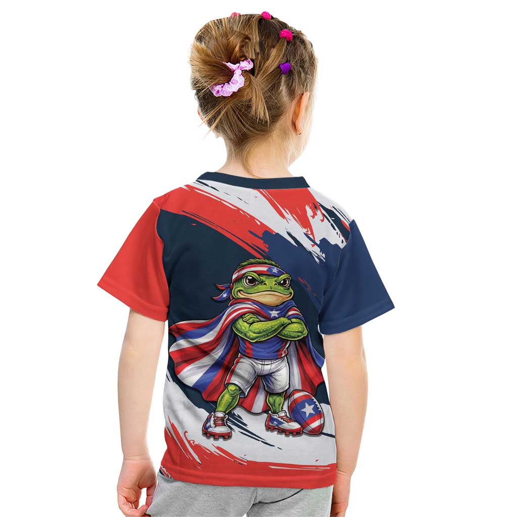 Benito Bowl Puerto Rican Football Kid T Shirt Coquí Frog Puerto Rican