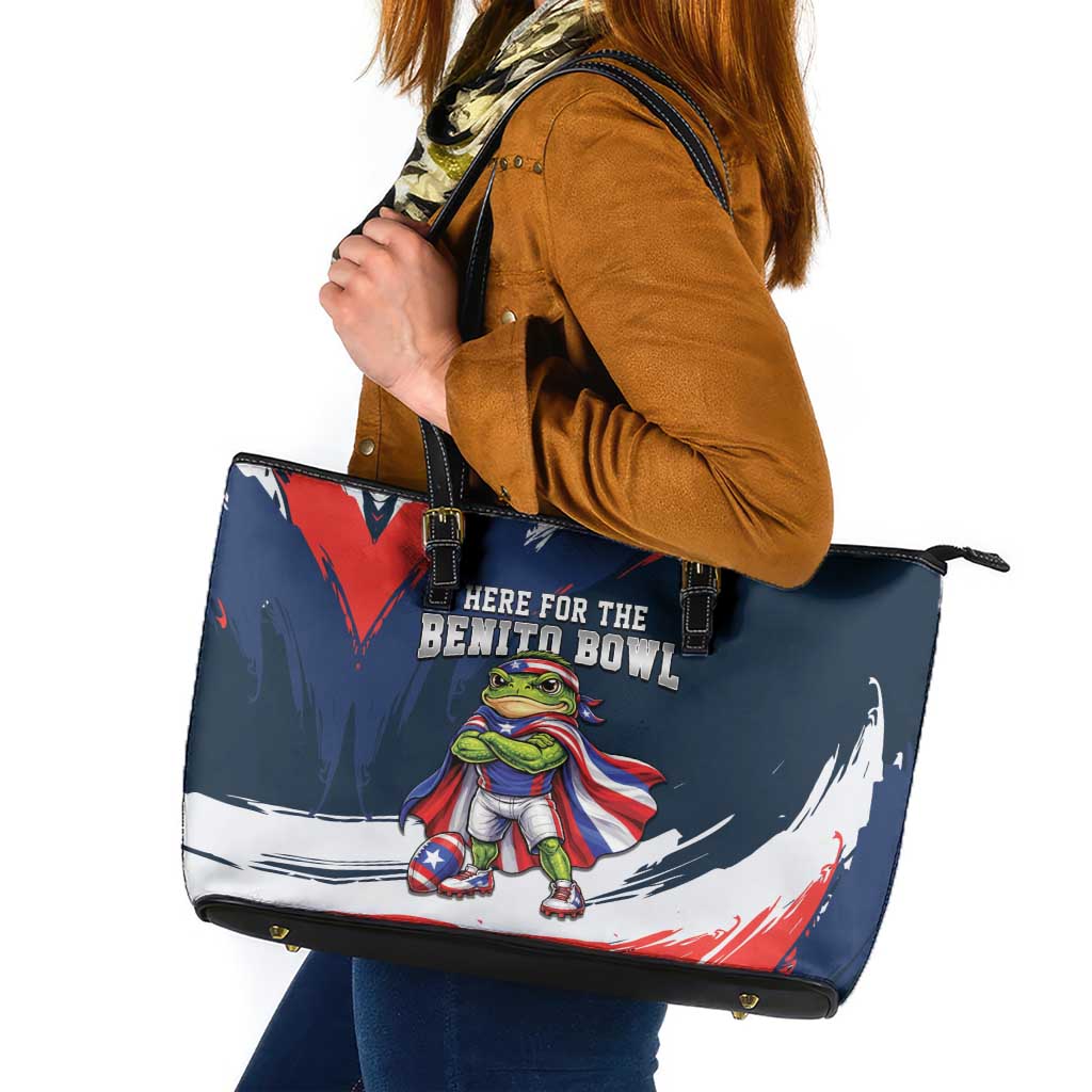 Benito Bowl Puerto Rican Football Leather Tote Bag Coquí Frog Puerto Rican