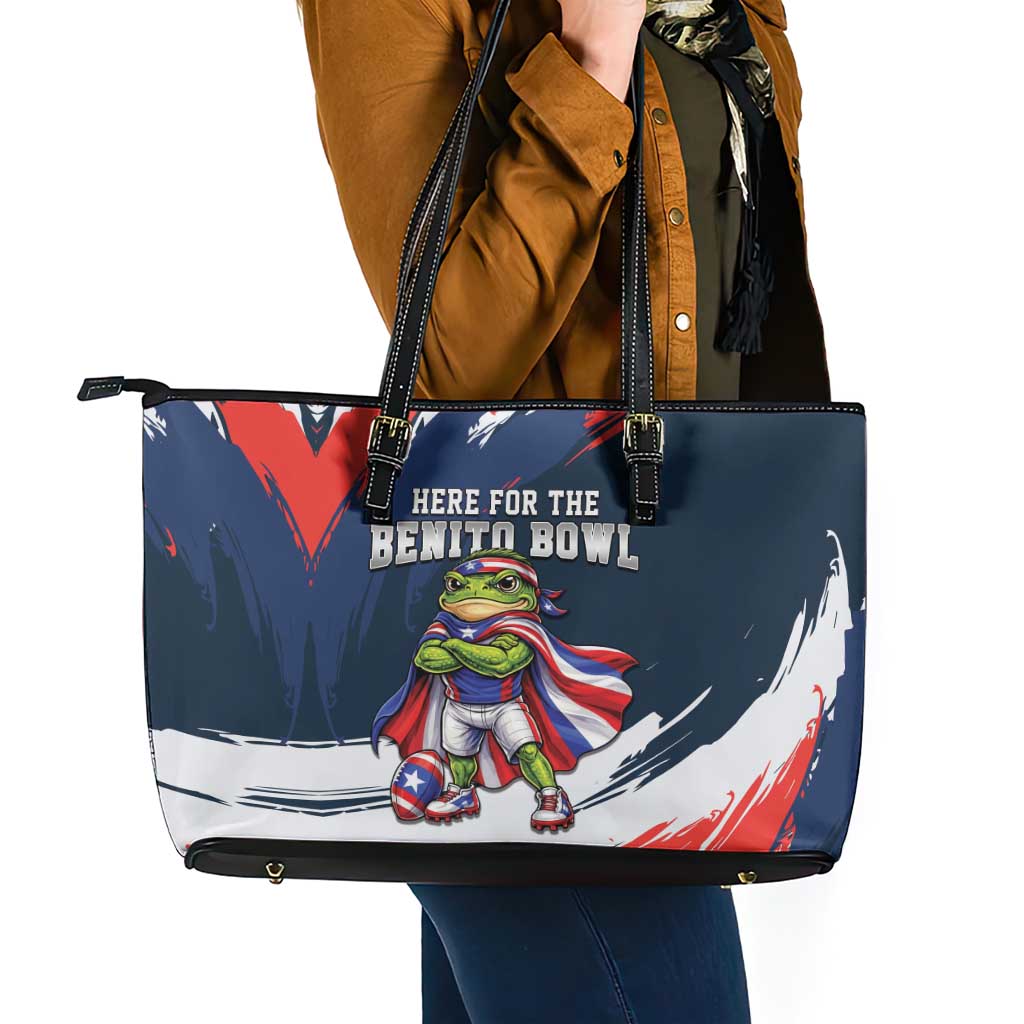 Benito Bowl Puerto Rican Football Leather Tote Bag Coquí Frog Puerto Rican