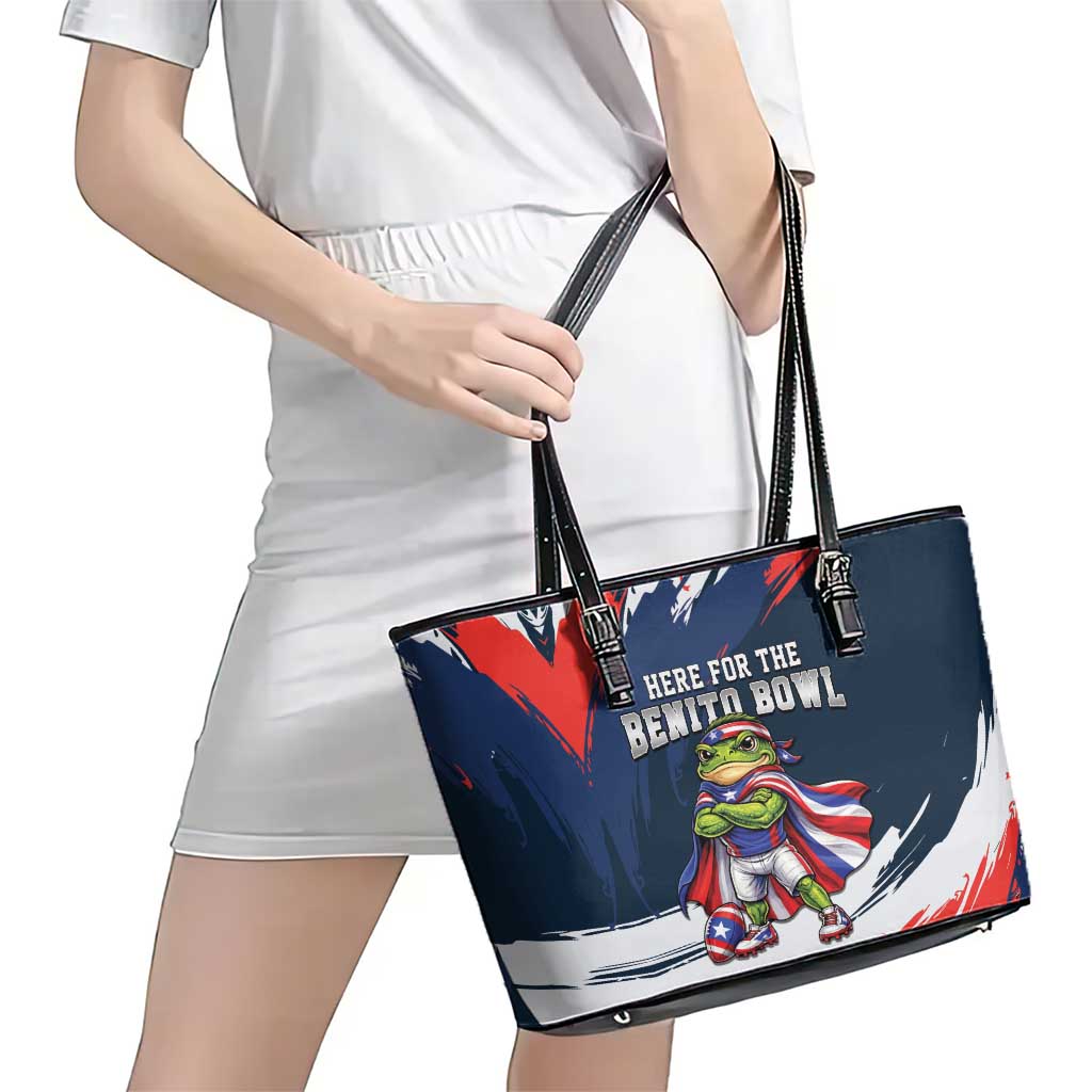 Benito Bowl Puerto Rican Football Leather Tote Bag Coquí Frog Puerto Rican