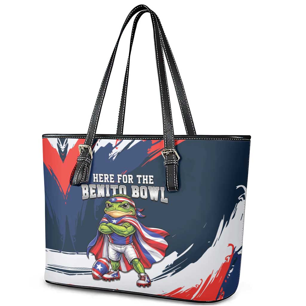 Benito Bowl Puerto Rican Football Leather Tote Bag Coquí Frog Puerto Rican
