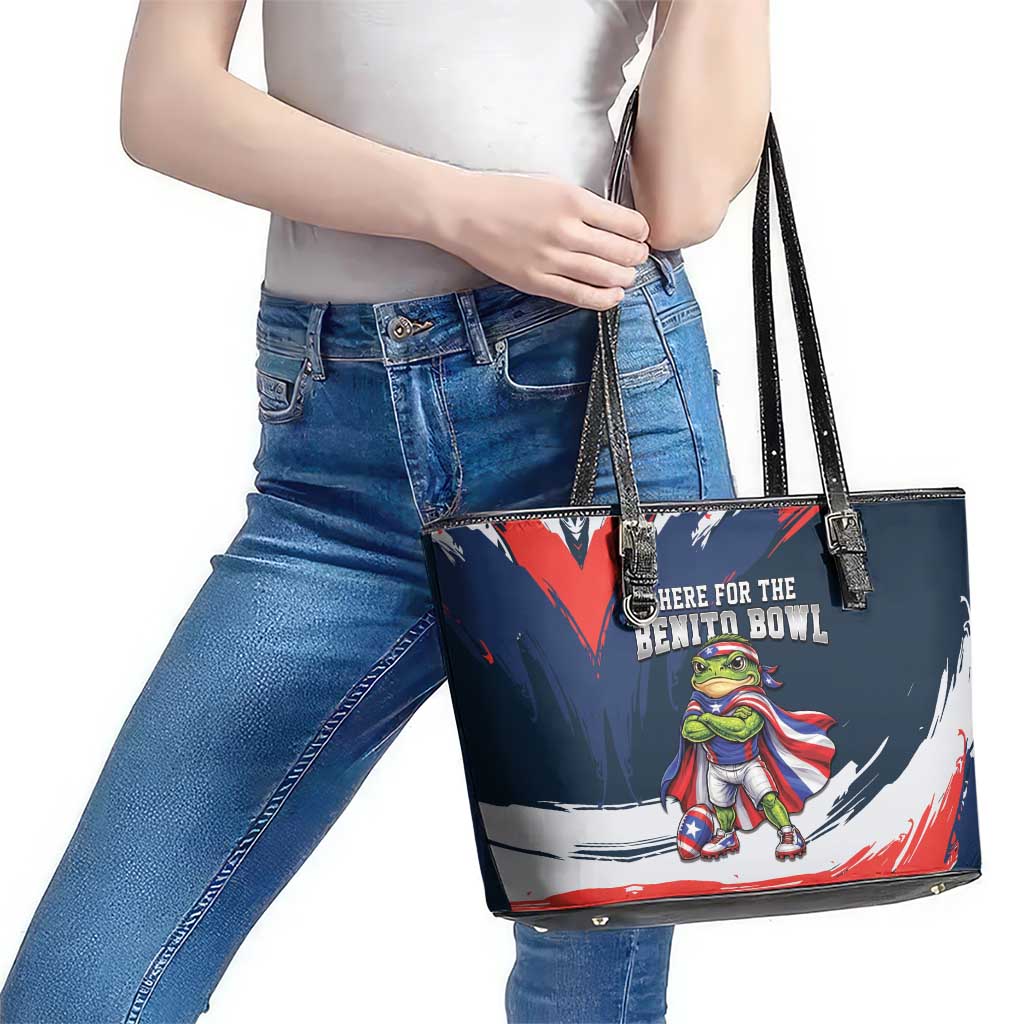Benito Bowl Puerto Rican Football Leather Tote Bag Coquí Frog Puerto Rican