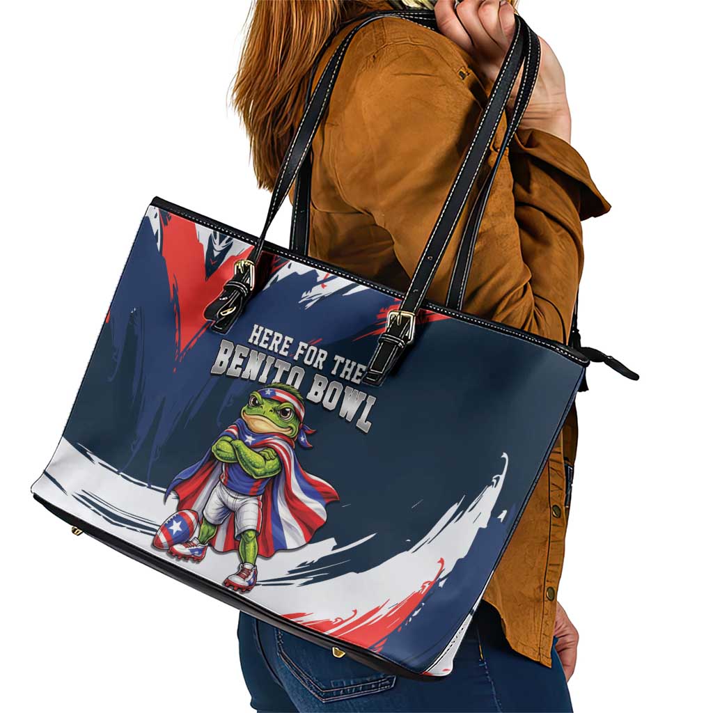 Benito Bowl Puerto Rican Football Leather Tote Bag Coquí Frog Puerto Rican
