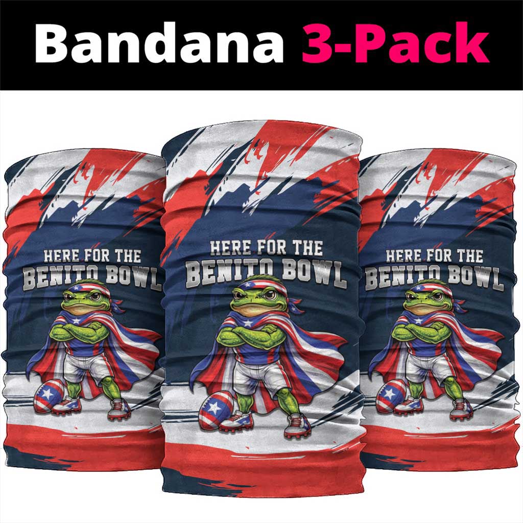 Benito Bowl Puerto Rican Football Neck Gaiter Coquí Frog Puerto Rican