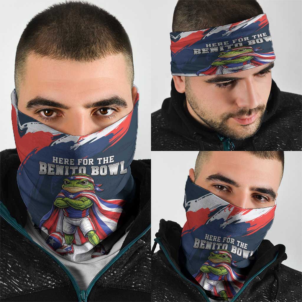 Benito Bowl Puerto Rican Football Neck Gaiter Coquí Frog Puerto Rican