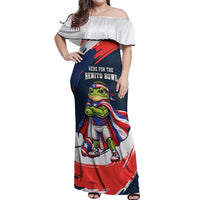 Benito Bowl Puerto Rican Football Off Shoulder Maxi Dress Coquí Frog Puerto Rican