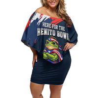 Benito Bowl Puerto Rican Football Off Shoulder Short Dress Coquí Frog Puerto Rican