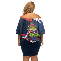 Benito Bowl Puerto Rican Football Off Shoulder Short Dress Coquí Frog Puerto Rican